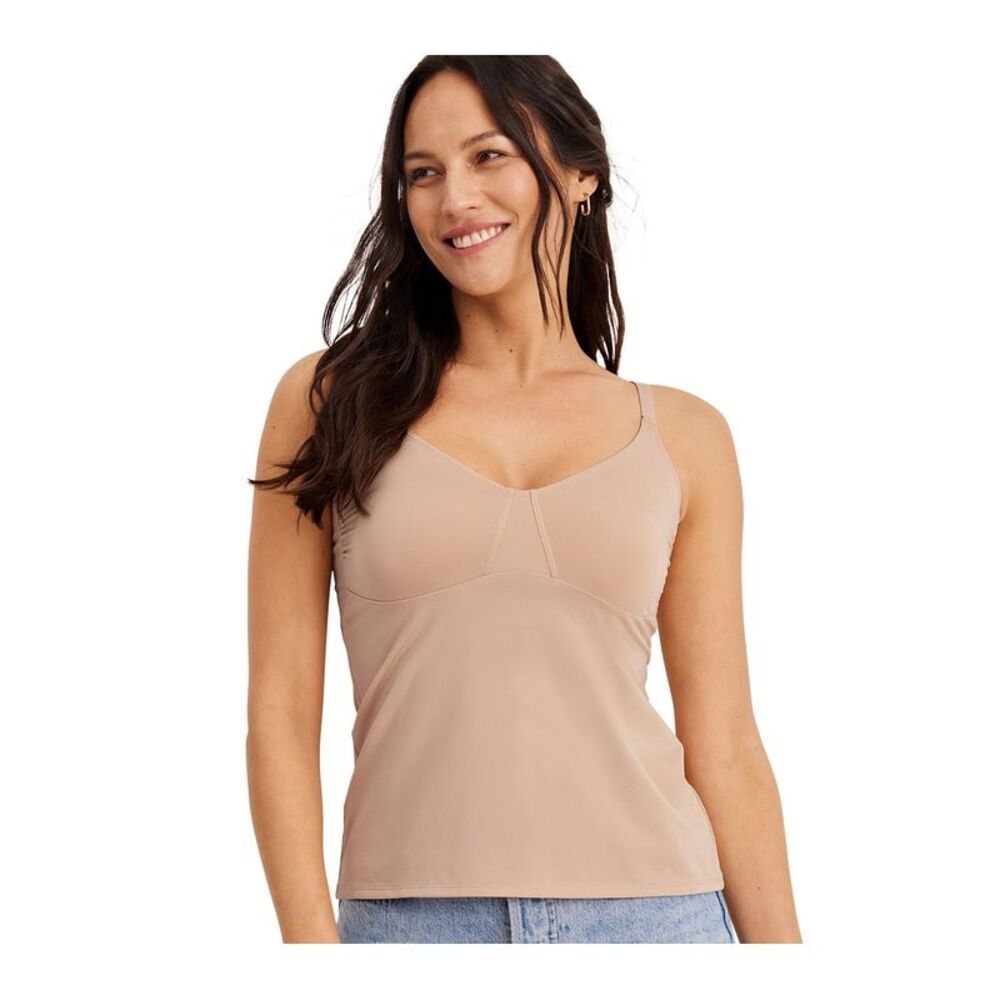 Jockey Women's Shaper Sz 3XL Skimmies Underarm Smoothing Cami Brown